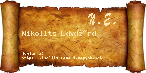 Nikolits Edvárd névjegykártya